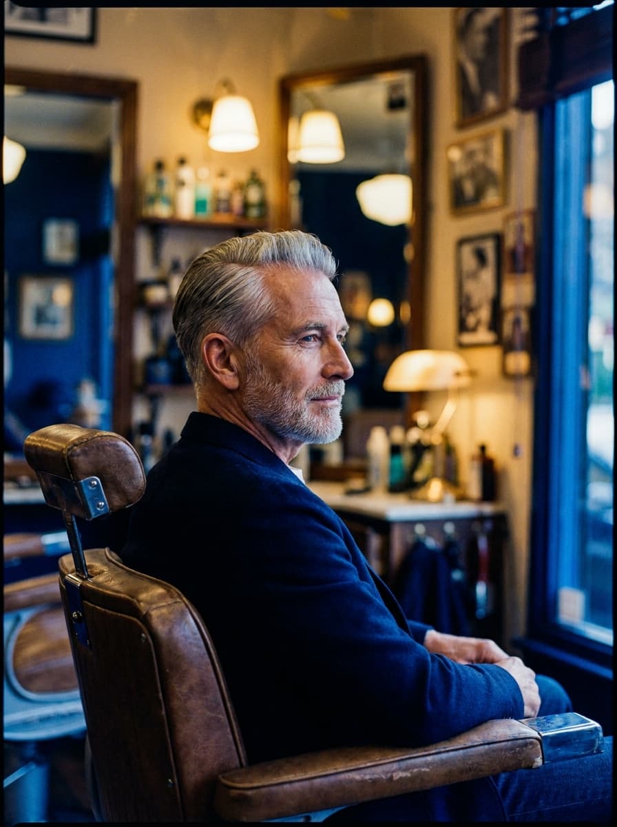 Klassischer Seitenscheitel — Klassisch Herrenschnitt beim The Gentleman Coiffeur Spreitenbach